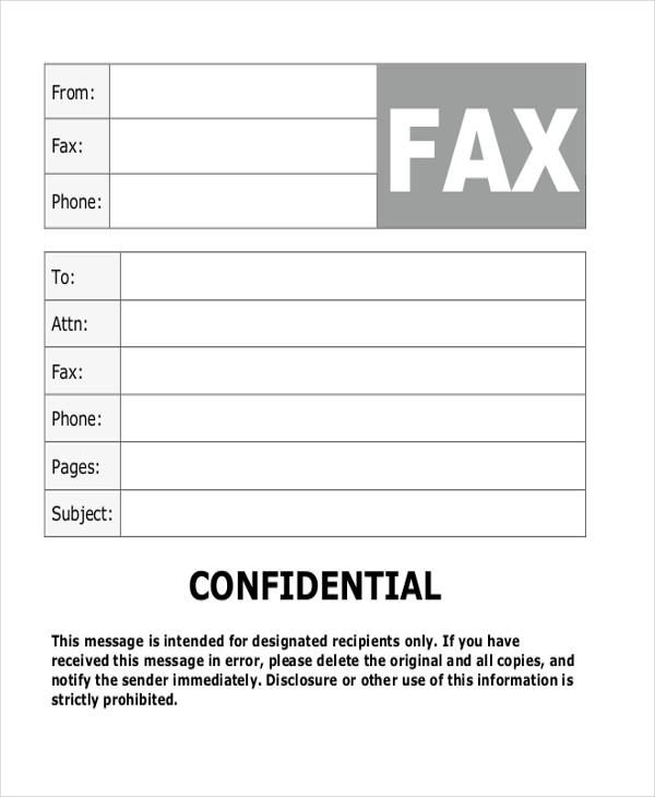 FREE 7 Sample Fax Cover Letter Templates In PDF