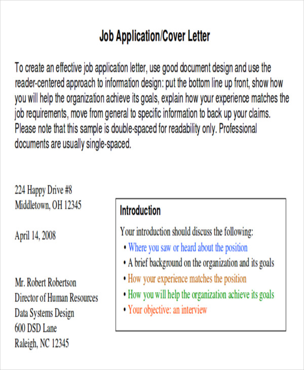 job fax cover letter format