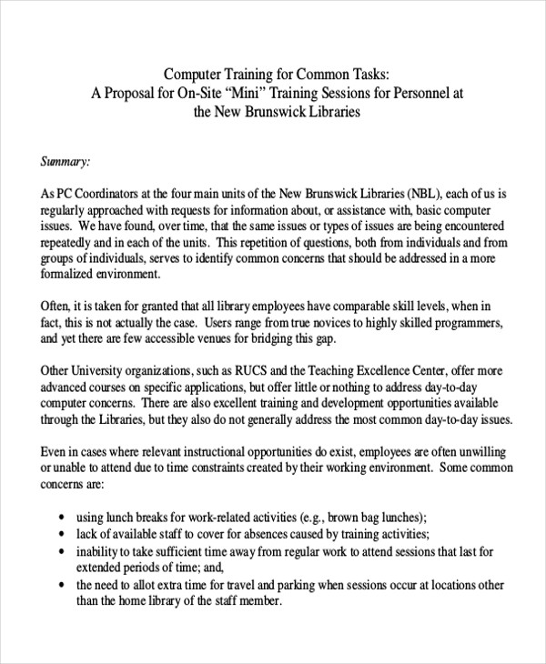 Sample Letter For Training Programme