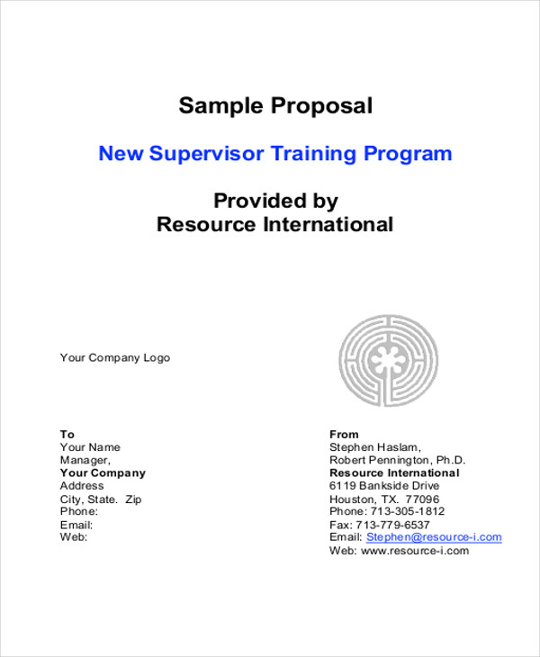 training proposal letter sample
