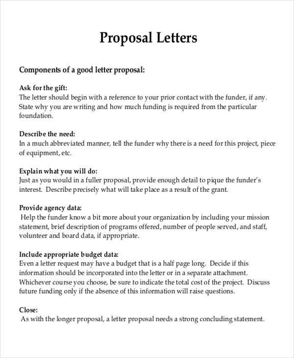 Project Proposal Letter Sample