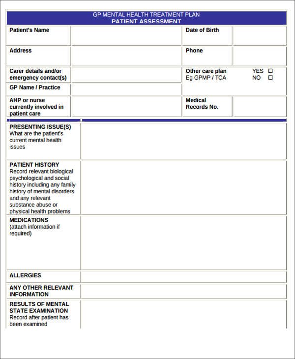 FREE 8+ Sample Mental Health Assessments in MS Word | PDF