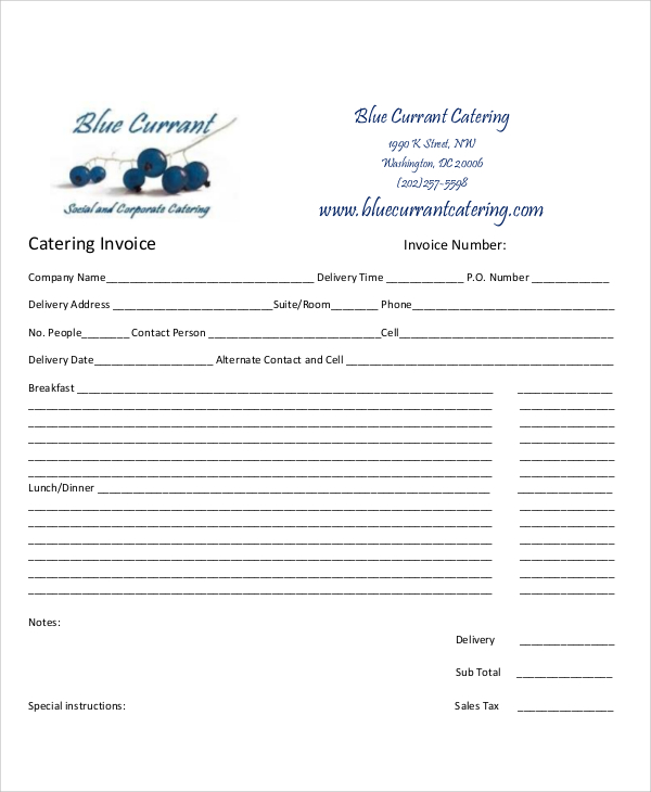 catering invoice in pdf