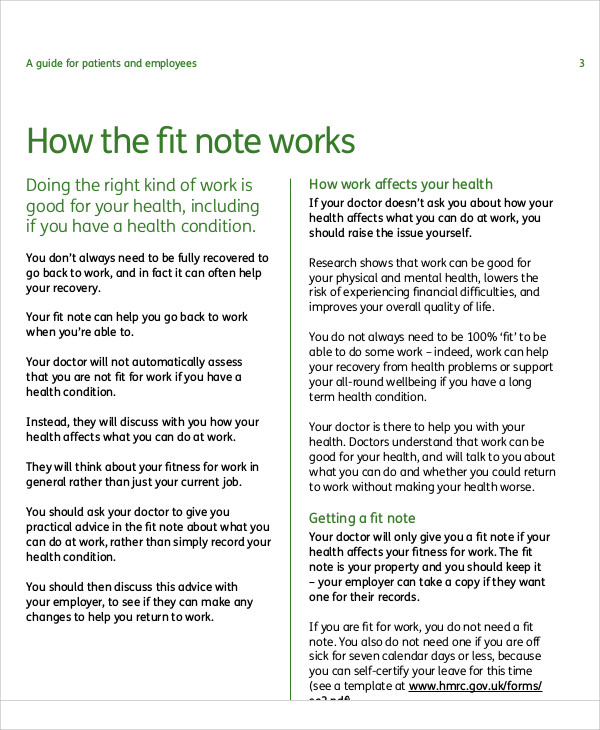 fit for work note