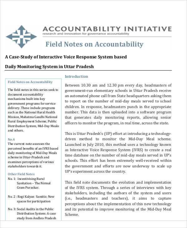 field note on accountability