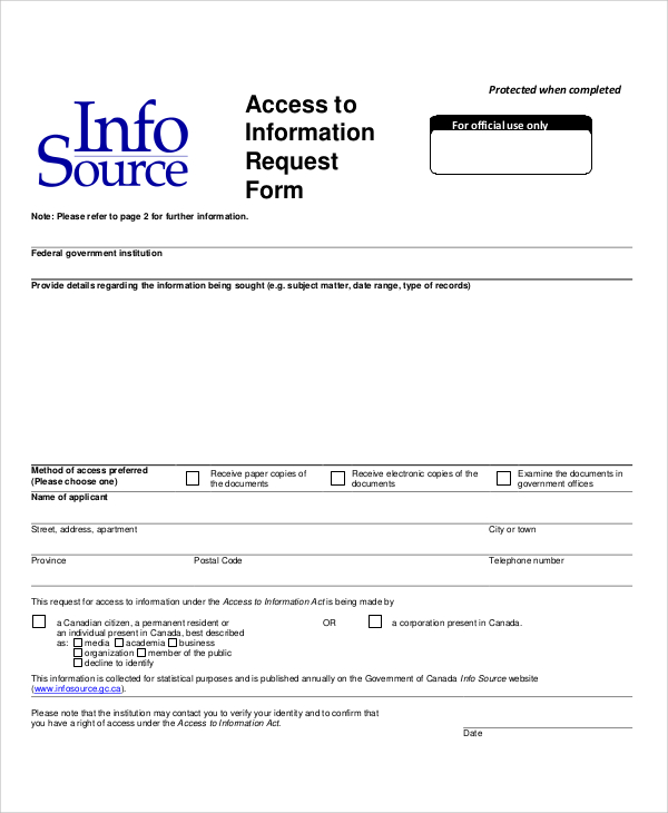 access to information request form