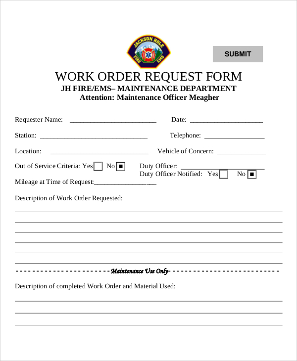 FREE 9+ Sample Work Request Forms in MS Word | PDF