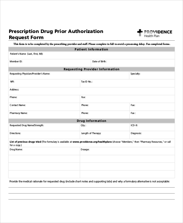 drug authorization request form