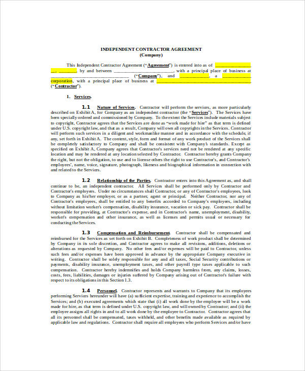 independent contractor agreement1