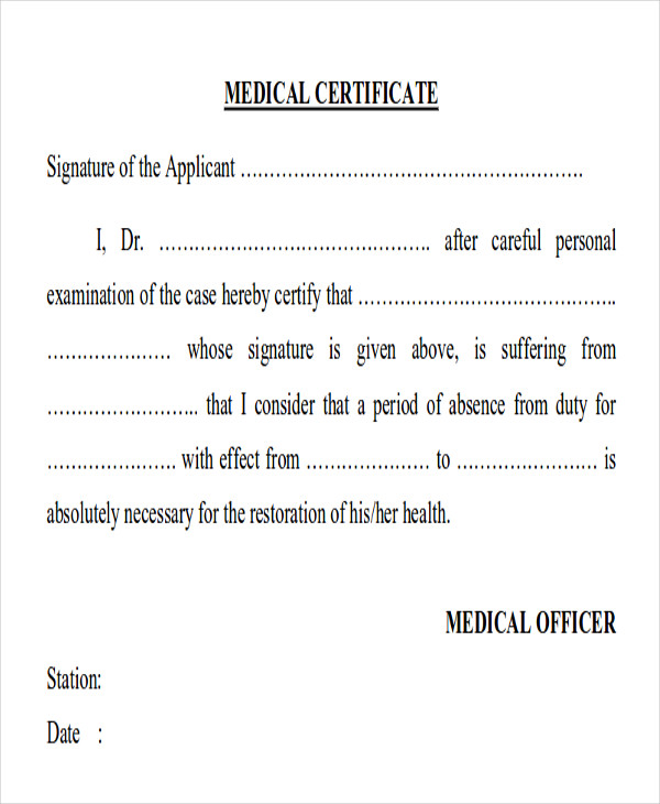 Sample Medical Certificate Format 34 Examples In PDF Word