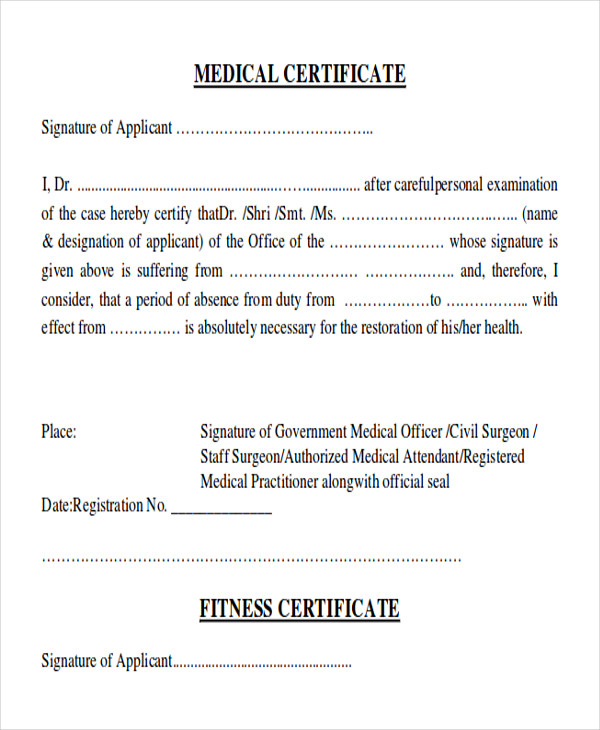 medical fitness certificate format for job pdf