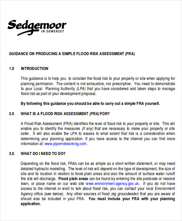 flood assessment report format example