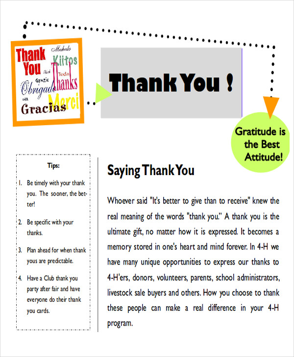 FREE 7+ Sample Thank-You Note to Parents in MS Word | PDF