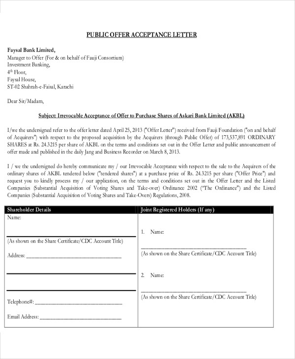 proposal offer acceptance letter in pdf