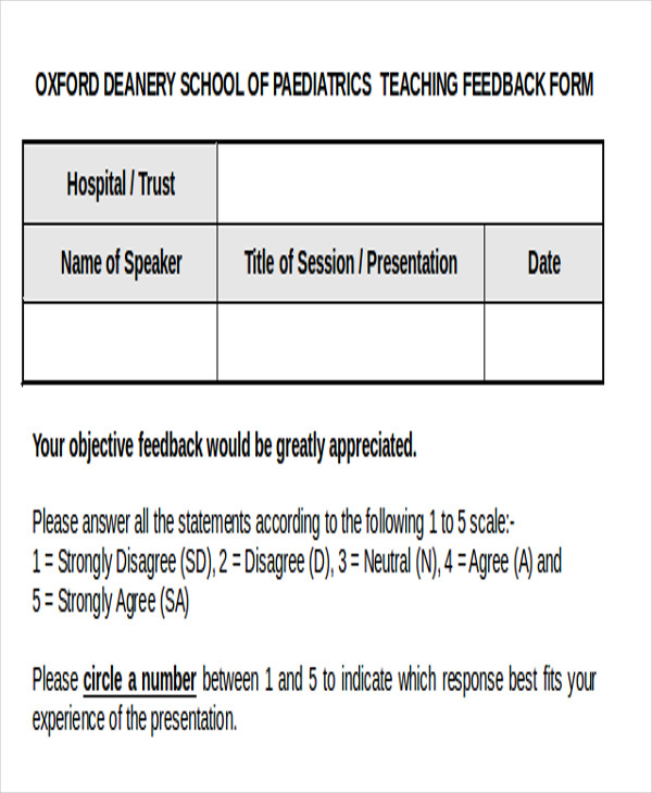 student school feedback form doc1