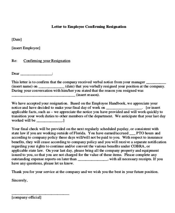 Free 7 Sample Employment Resignation Letter Templates In Pdf Ms Word 6861