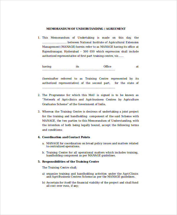 memorandum of understanding agreement1