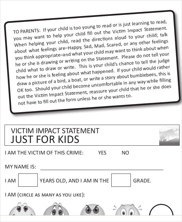 victim impact statement for kids