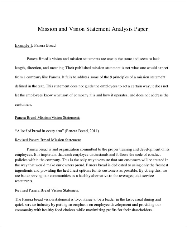 mission statement analysis paper