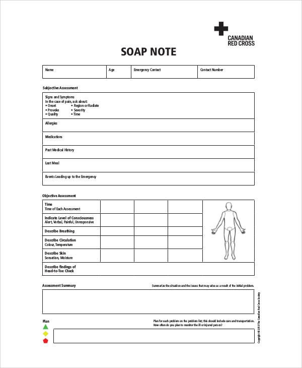 blank soap note