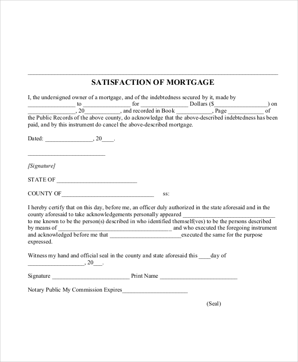 mortgage lien release form