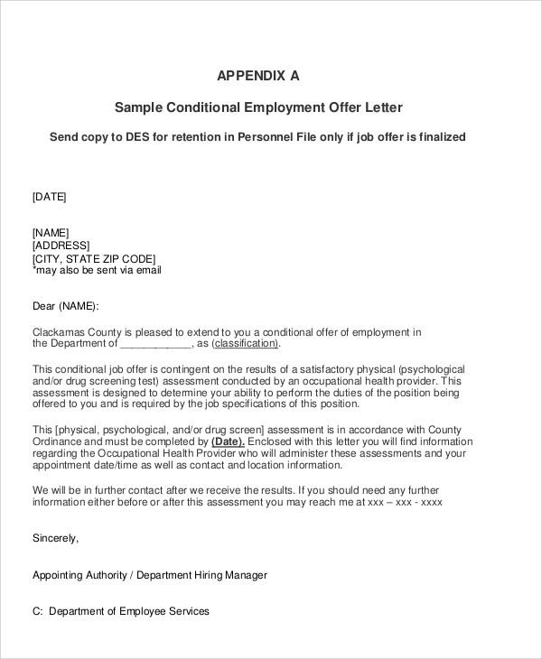 Appointment Letter For Job