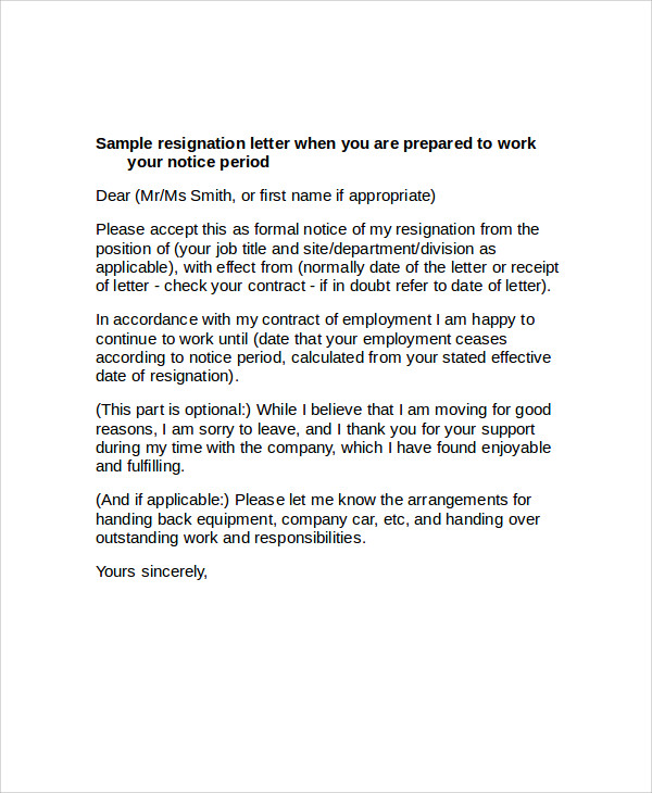 formal notice resignation letter1