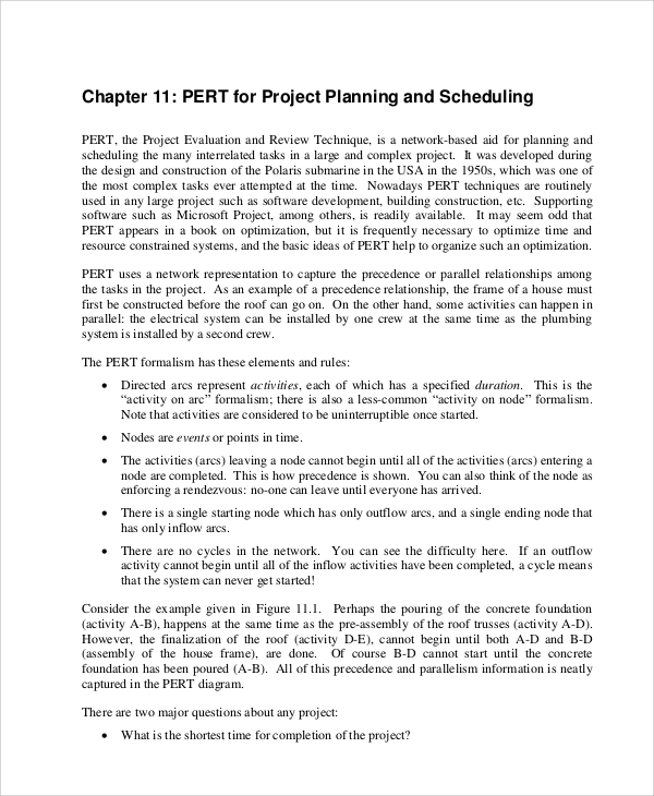 project planning and scheduling in pdf