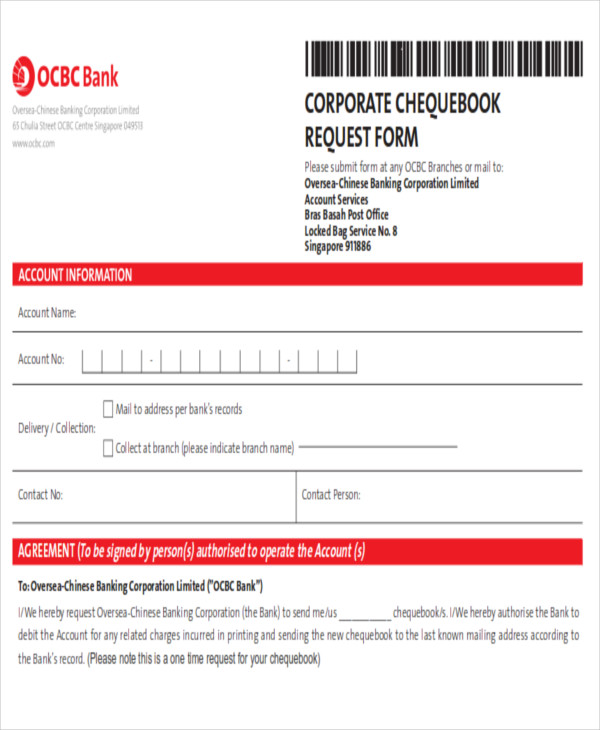 corporate cheque request form