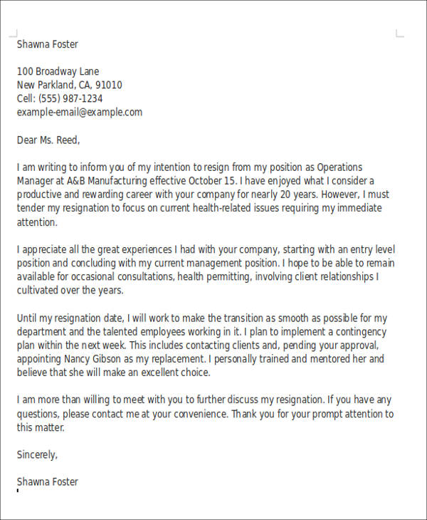 FREE 8 Sample Retirement Resignation Letter Templates In PDF MS Word 