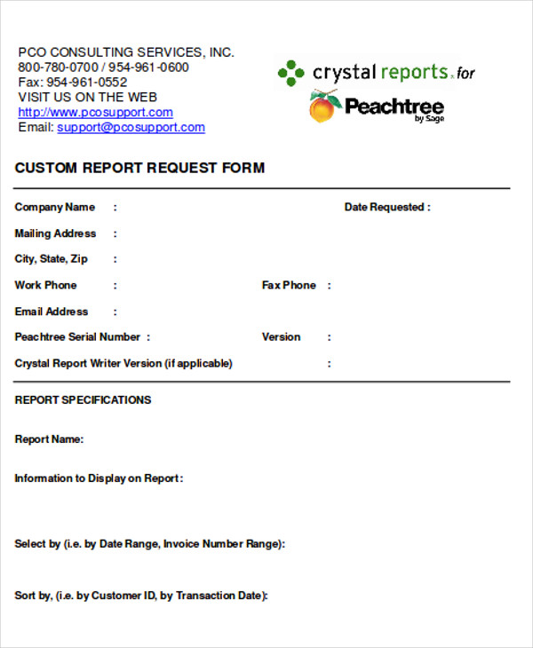 custom software request form