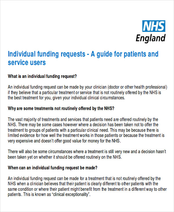 Funding Request Template