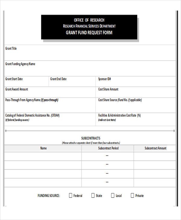 FREE 10 Sample Funding Request Forms In MS Word PDF