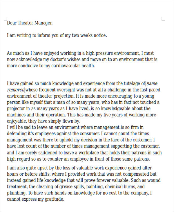 Sample Rude Resignation Letter - 5+ Examples in PDF