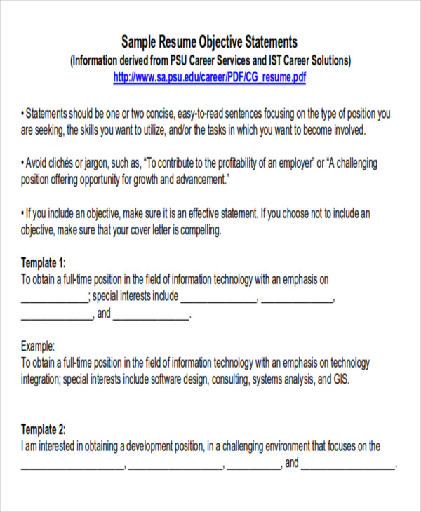 Free 7 Examples Of Career Objective Templates In Ms Word Pdf