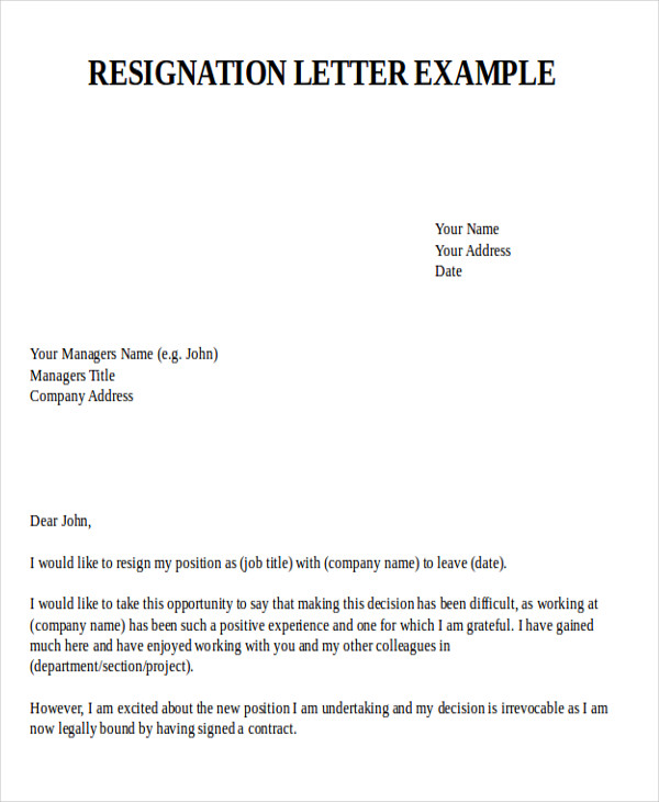 Work Resignation Letter Template from images.sampletemplates.com