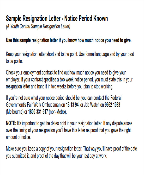 Sample Resignation Letter For New Job 7 Examples In Pdf Word