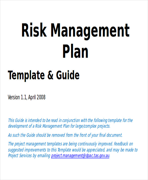 project risk management plan sample1
