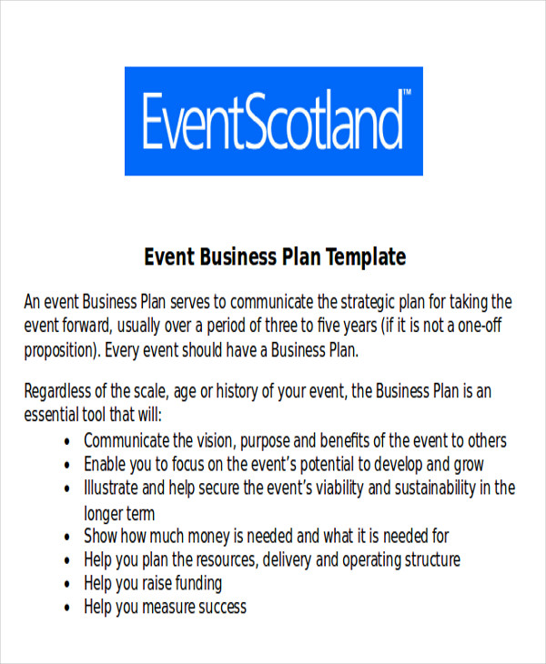 business plan of event management company