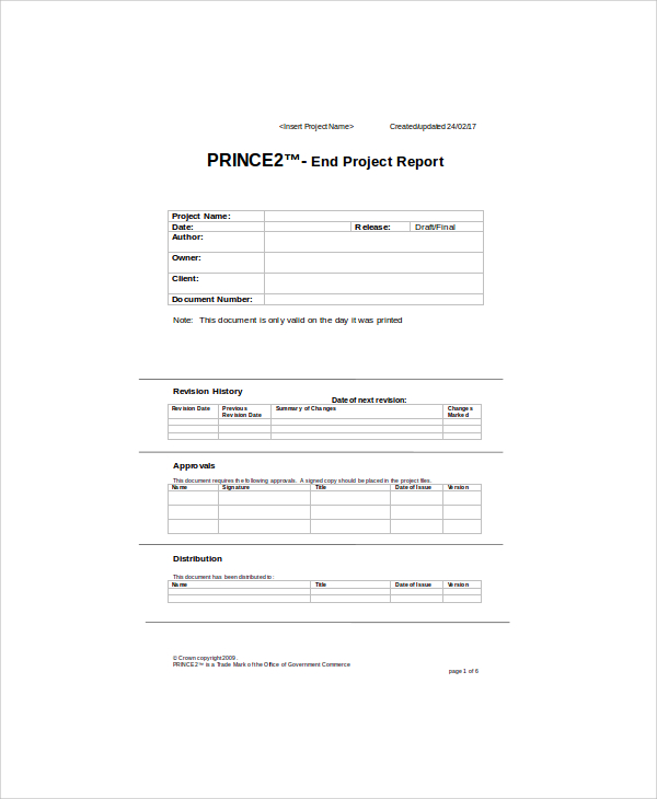 end project report example in doc