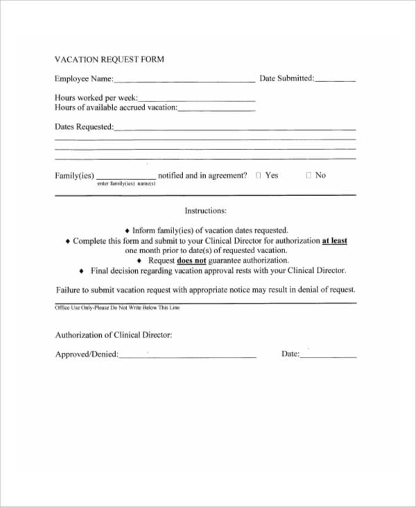 employee vacation request form1