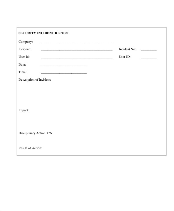 security incident report form