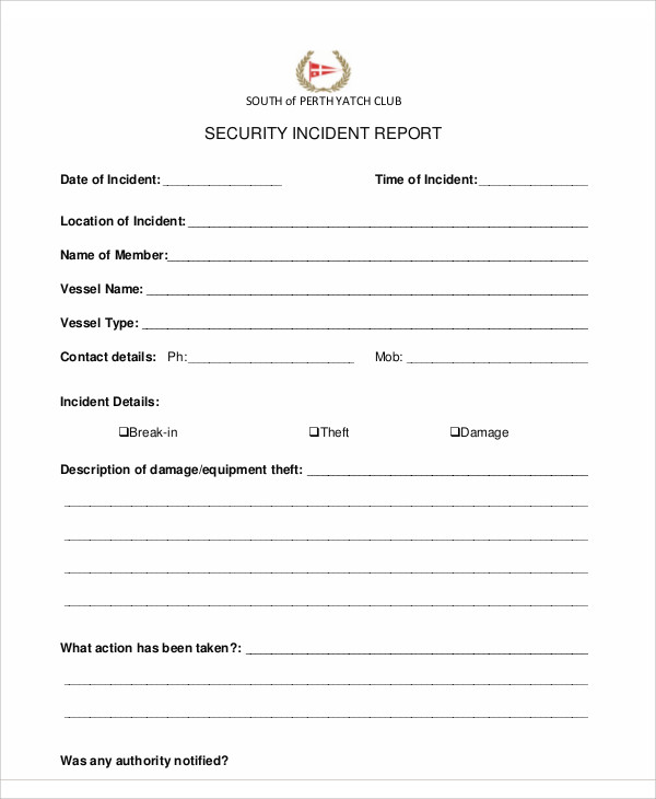 FREE 13+ Sample Security Incident Reports in MS Word Pages Google