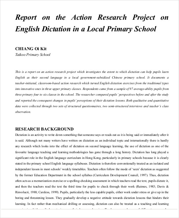 research project final report format