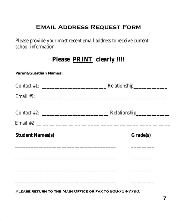 FREE 9 Sample Address Request Forms In MS Word PDF