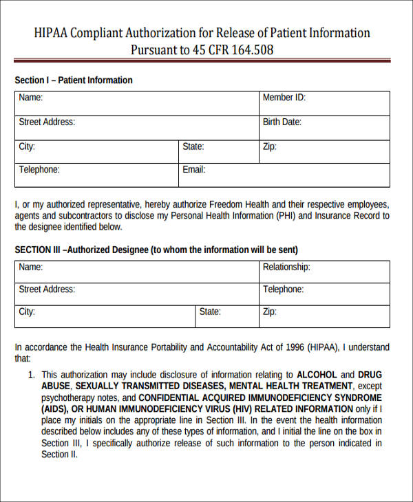 free-7-sample-hipaa-compliant-release-forms-in-ms-word-pdf