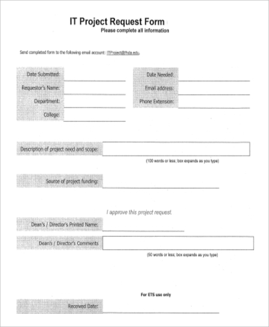 it project request form