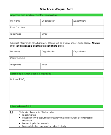 Free 9 Sample Access Request Forms In Ms Word Pdf