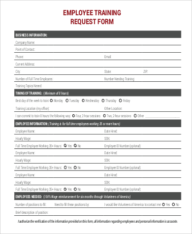 employee training request form1