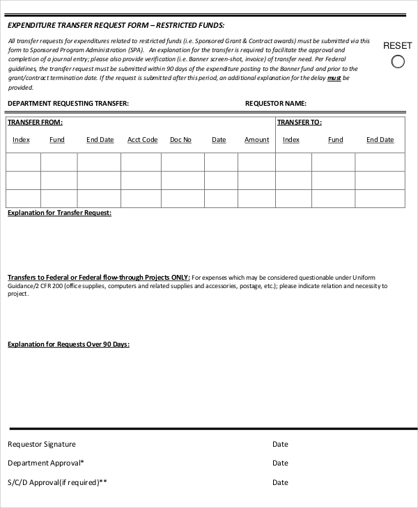 expenditure transfer request form